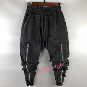 Fashion Mens Denim Skinny Pants Zipper Jeans Overalls Casual Loose Fit Trousers