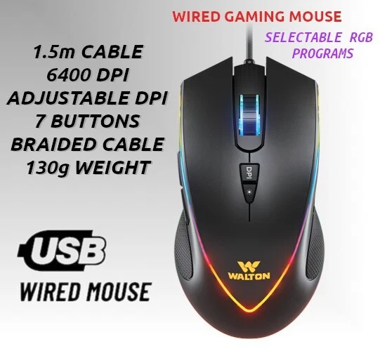 Walton RGB Gaming Mouse WMG017WB - Image 1 of 4