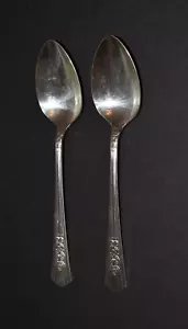 2 Zuppiera/cucchiaio ovale vintage 1938 ROSALIE placcato argento Wm. A. Rogers/Oneida - Foto 1 di 3