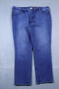 Faded Glory Jeans Womens 18 Blue Mid Rise Skinny Dark Wash Stretch Denim 38x27 - Picture 1 of 13