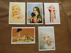 Set di 5 stampe di carte artistiche Vargas Pin Up - Foto 1 di 1