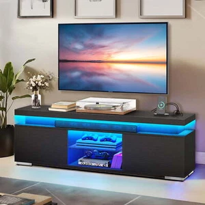 LED TV Stand Entertainment Center with Power Outlets for 55/60/65 inch TVs New - Picture 1 of 6