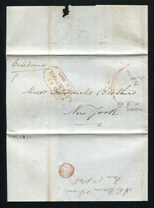 GB LIVERPOOL U.S.A. NEW YORK TRANSATLANTIC WAR U.S AND MEXICO 1846 - Picture 1 of 2