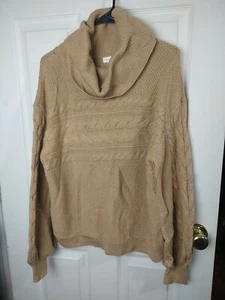 Charter Club Woman XL Sweater Brown Turtleneck Cable Knit Cabin Core - Picture 1 of 8