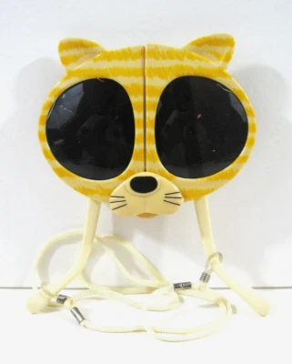 Gafas de sol plegables vintage con forma de gato para niños (amarillo) patrón de tigre con cordón Foto 1 de 2
