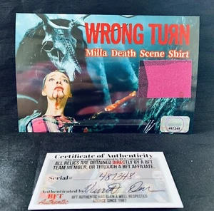 Wrong Turn Milla Sreen Worn Death Shirt Swatch Horror Kleiderschrank - Bild 1 von 8