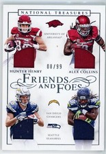 2016 National Treasures Hunter Henry Alex Collins Rookie College NFL Jersey /99