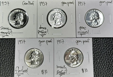 1957 Washington Quarter Proof ~BLAZING GEM PROOFS!~ Cover