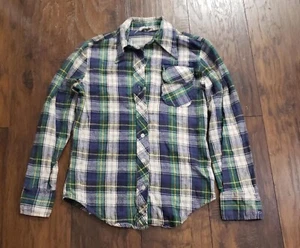 RARE Vintage 1950s The Right Time Woman's Flannel Button Down Shirt Size S. - Afbeelding 1 van 6