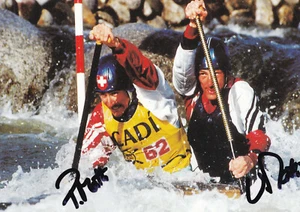 Peter und Ueli MATTI - Schweiz, Gold EM 1996 Kanu, Original-Autogramm! - Picture 1 of 1
