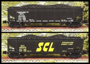 Z Scale CSX HERITAGE Open 40' Offset, 3-Bay 70-Ton Hoppers 2-pk.#1 FT NIB - Picture 1 of 7