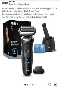 Braun Series 7 70-N7200cc Herrenrasierer mit Reinigungsstation - Silber - Bild 1 von 7