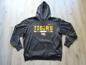 Nike DRI-FIT LSU Tigers Hoodie Mens XL Black Logo Sweatshirt Therma PO Hoody - Picture 1 of 9
