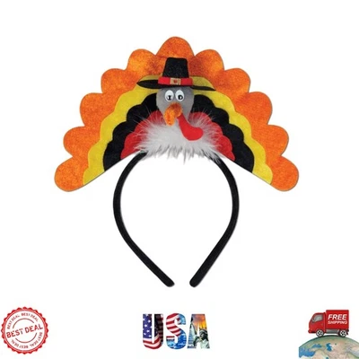Encantadora diadema de pavo 3D: accesorio perfecto para disfraz de fiesta de Acción de Gracias Foto 1 de 4