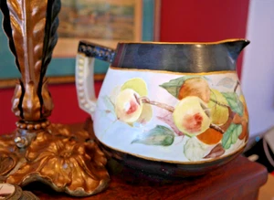 Antigua jarra de sidra de limón pintada a mano de Baviera años 1900 - Imagen 1 de 12