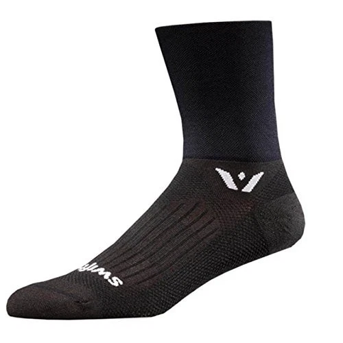 Swiftwick Aspire Four Socks XL Unisex Black Compression Run Cycling  - Image 1 of 1