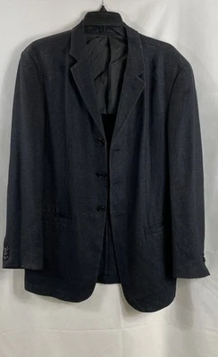 Armani Collezioni Mens Black Solid 3 Button Fall Blazer Outerwear Size 40 - Image 1 of 3