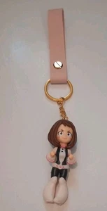 Ochaco Uraraka My Hero Academia Anime Keychain W/ Pink Strap And Keyring - Picture 1 of 2