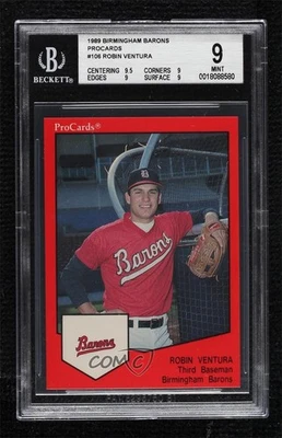 1989 ProCards Minor League Team Sets Robin Ventura #106 BGS 9 MINT Rookie RC - Image 1 of 2