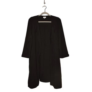 Avenue $ 60 schwarz gewebt vorne offen Staubmantel Cardigan lange Ärmel Größe 14/16 - Bild 1 von 3