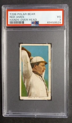1909-11 T206 - Red Ames - POLAR BEAR - PSA 3 VG - Image 1 of 2
