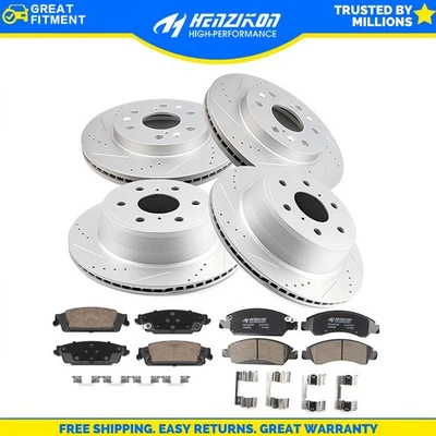 Pastillas de freno para rotores perforados delanteros traseros Chevrolet GMC Silverado Sierra 1500 Foto 1 de 3