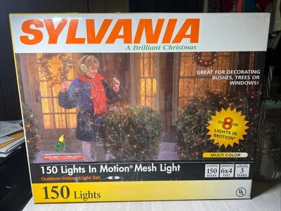 Sylvania Stay-Lit Christmas Lights in Motion 150 LED Mesh Lights 6' x 4'  Boxed - Image 1 of 4