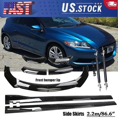 Add-on Front Bumper Cover Lip+86.6" Side  Skirts+Rods For 2011 Honda CR-Z Foto 1 de 4