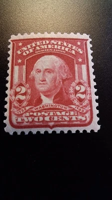 SELLO DE EE. UU. Scott # 319i COMO NUEVO EN MUY BUEN ESTADO NH OG, 2 centavos, rojo, emisión de 1908 Foto 1 de 2