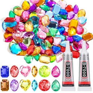 anezus 120PCS Craft Jumbo Jewels, Large Sequins with 2 Pack B7000 Jewelry Gl... - Picture 1 of 7