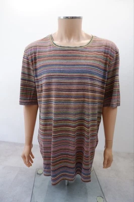 Camiseta Missoni Para Hombre Top Talla 3XL Manga Corta Rayas Multicolor Foto 1 de 4
