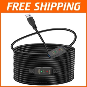 High-Speed USB Extension Cord 30ft for Keyboard, Printer - Picture 1 of 9