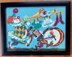 PBN Paint By Number Clown Circus Picture Vintage - Picture 1 of 3