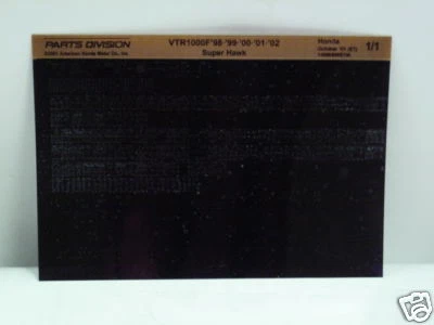 Microficha Honda Fiche para 1998-02 VTR1000F Super Hawk Foto 1 de 1