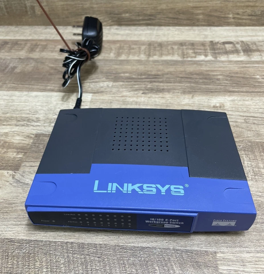 LINKSYS EZXS88W Version 3.3 10/100 8 PORT WORKGROUP SWITCH W/POWER CORD - Image 1 of 4