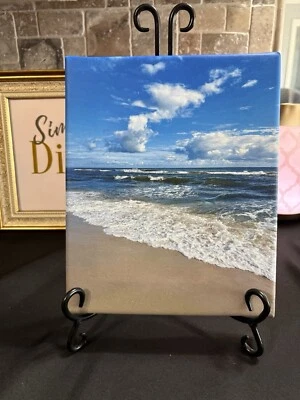 Hermosa imagen de escena de playa de océano de lona de 8x10  Foto 1 de 2