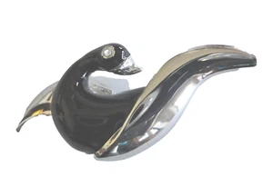 Seal Brooch Silver Plated Black Enamel Crystal Pin Mothers Day Gifts - Picture 1 of 1