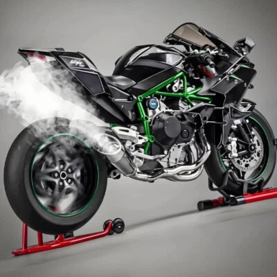 1:6 Kawasaki H2R Bootable Sprayable Dynamic Alloy Metal Diecast Motorcycle Model - Image 1 of 4