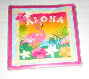 Tropical Getränk Servietten ~ 20 ct. ~ 3-lagig ~ 10" x 10" ~ ALOHA/ROSA FLAMINGO - Bild 1 von 1