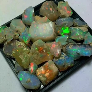 50,00 cts. Lote Piedras Preciosas Ópalo de Fuego Welo Áspero Ópalo Etíope Multi Flash Natural__ - Imagen 1 de 4
