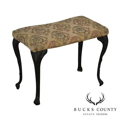 Antique Rococo Style Iron Leg Vanity Bench - Image 1 of 4