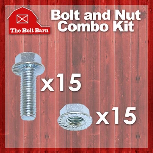 (15) 7/16-14x1-1/2 Grade 5 Serrated Hex Flange Bolts &(15) 7/16 Serr Flange Nuts - Picture 1 of 3