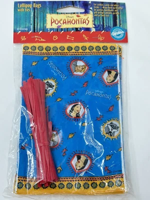 De colección Nuevo de Lote Antiguo Pocahontas Suministros de Fiesta de Cumpleaños (40) 4x6 Bolsas Corbatas Giratorias Foto 1 de 4