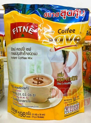 Fitne Café Instantáneo L-Carnitina Bajo en Calorías Control de Peso Sin Azúcar 18 sach Foto 1 de 4