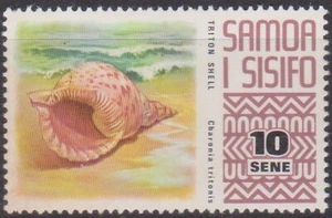 (K46-77) 1972 Samoa 10c Triton shell stamp (CA) - Picture 1 of 1