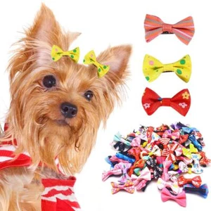 100* Colorful Pet Dog Hair Bows Mini Cute Bows Grooming Pet Bowknot2 - Picture 1 of 10