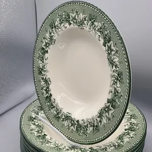 Juego Wedgwood Kent (5) Green Ivy Vine Williams Sonoma Rim Sopa Pasta Cuenco Nuevo - Imagen 1 de 9