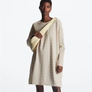 Vestido de mujer COS de gran tamaño crema y negro a rayas manga larga S - Imagen 1 de 8