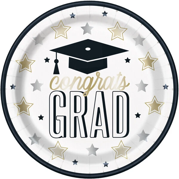 Congrats Grad 7in Paper Snack Plate (Pk 8) - image 1 of 1