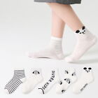 5 Pairs Boys Crew Socks Classic Black and White Stripe Kids Mesh Mid Calf Socks
